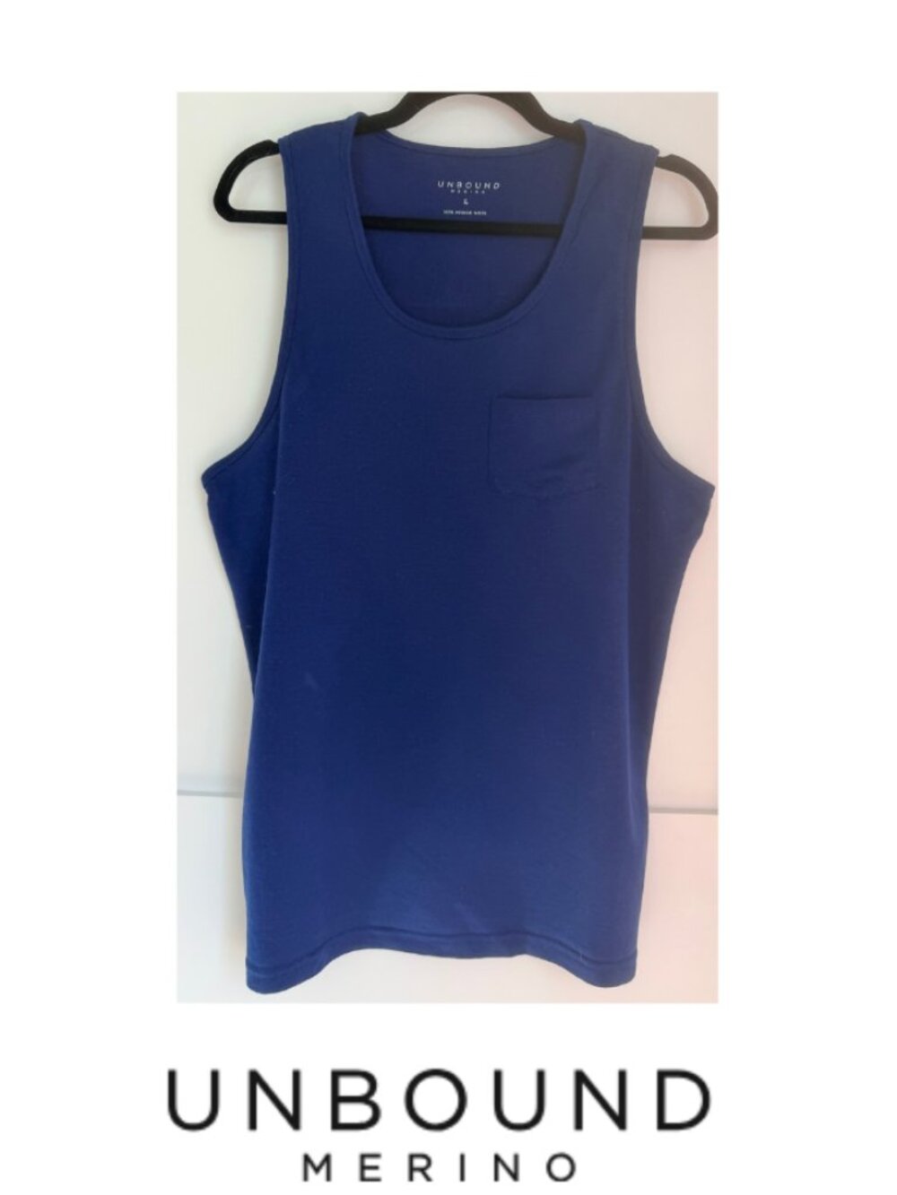 Men's Unbound Merino Wool Tank Top - L Royal Blue